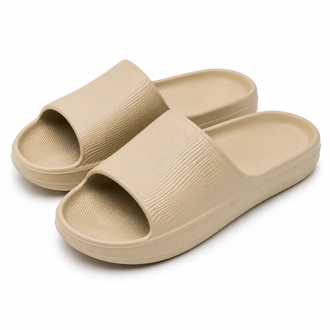 Badeschuhe Größe 40/41 aus Kunststoff Beige - offene Pantoletten für Bad und Alltag