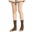Stricksocken Größe 35-38 Braun Beige gerippt