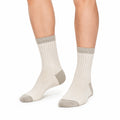 Rippensocken Größe 39-42 aus Textilstrick Creme Grau für den Alltag