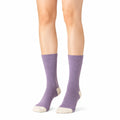 Socken 39-42 aus Textil in Lila und Creme gerippt für Alltag