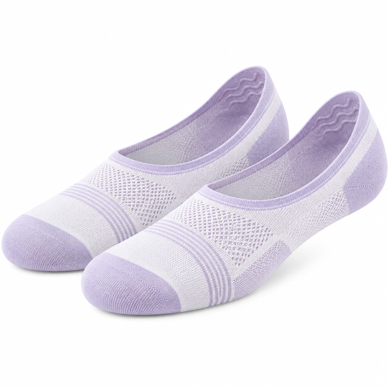 Ballerinasocken 35-38 aus Textil in Weiß und Lila - Atmungsaktive Sneaker Socken