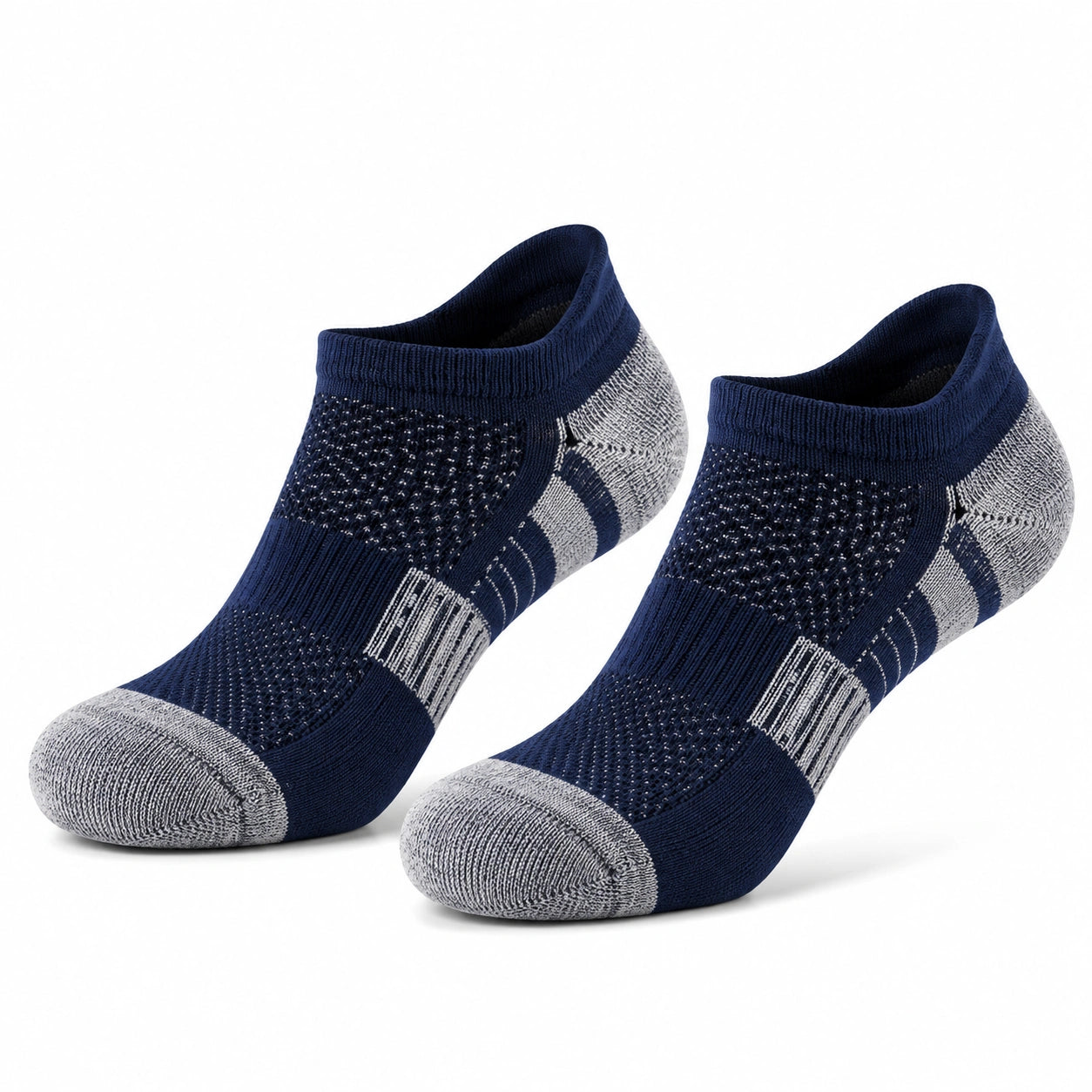 Sportsocken 35-38 aus Textil in Dunkelblau Grau - atmungsaktive Kurzsocken
