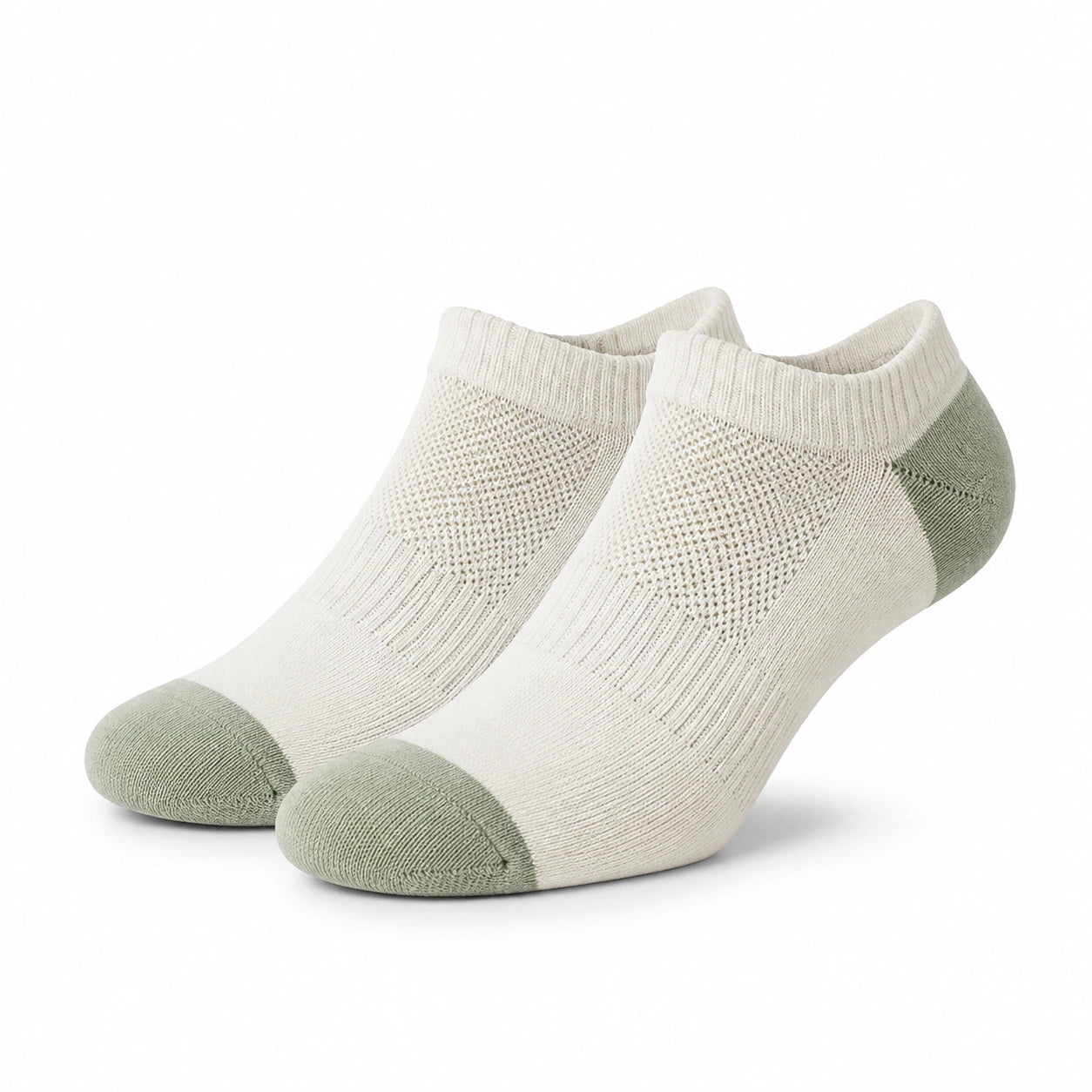 Sneakersocken Größe 39-42 aus Strick in Cremegrün atmungsaktiv