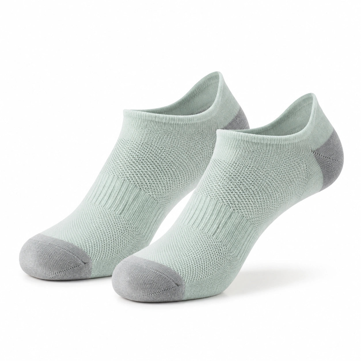 Sneakersocken Größe 35-38 aus Textil in Mintgrün Grau mit Strickstruktur