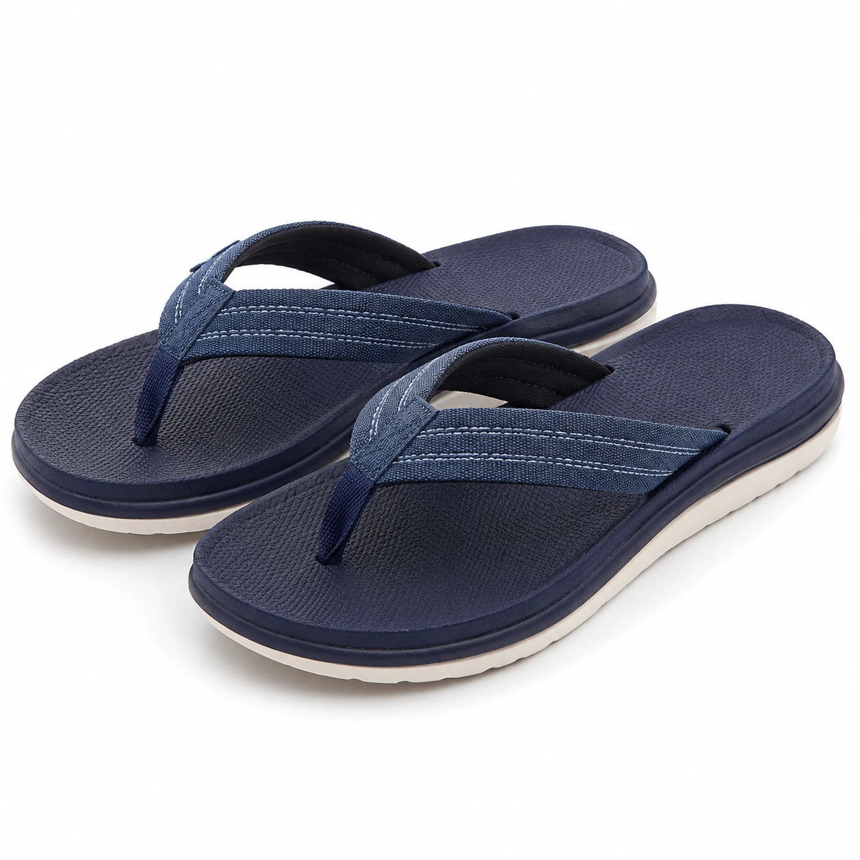 Zehentrenner 42/43 aus Textil und Synthetik in Dunkelblau - leichte Sommerschuhe