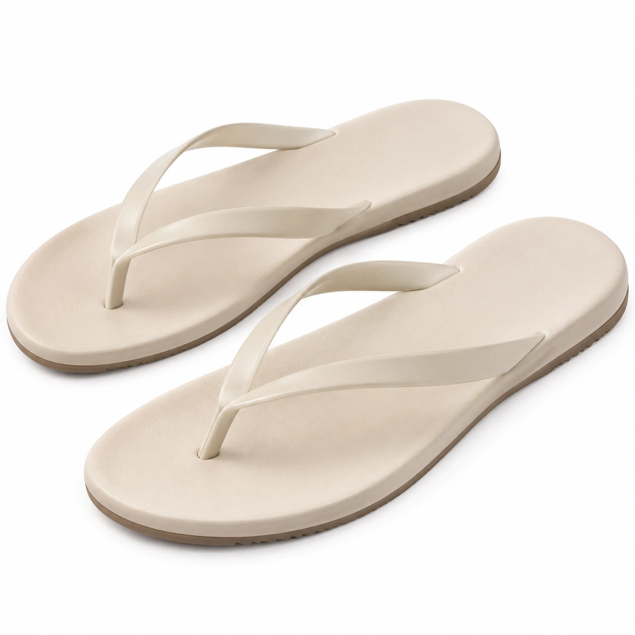 Zehentrenner 38/39 aus Kunststoff in Beige mit profilierter Sohle