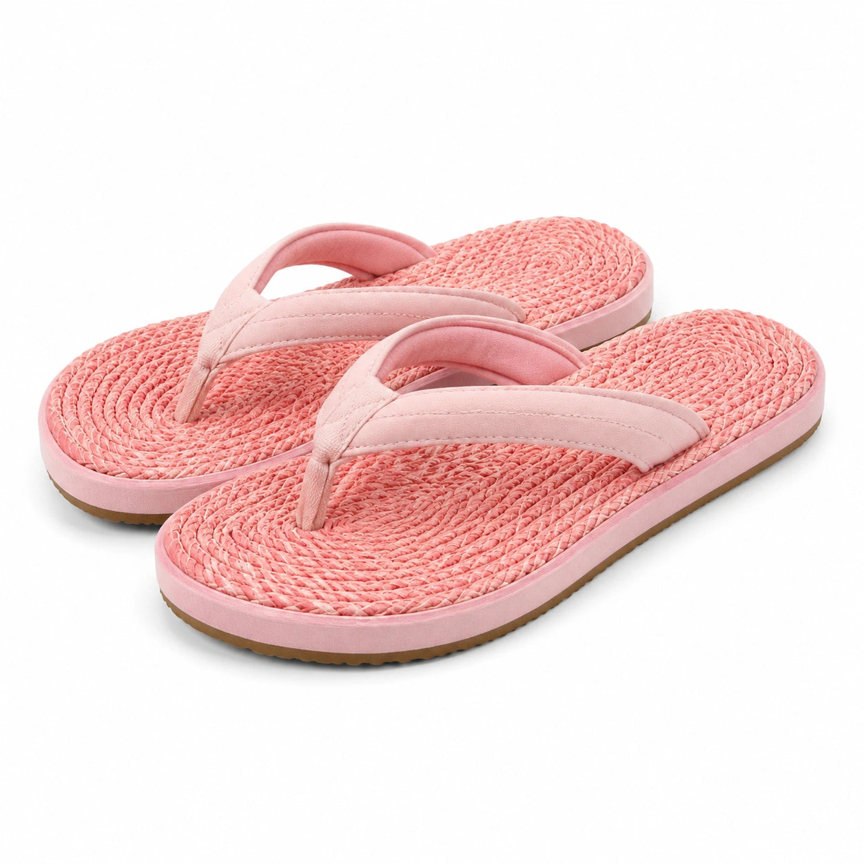 Zehentrenner 38/39 Rosa mit geflochtenem Fußbett für Freizeit und Sommer